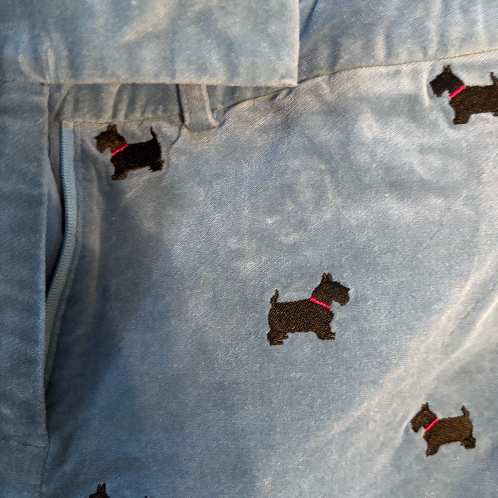 Lilly Pulitzer Blue Corduroy Pants with Scotty Dog Pattern Size 12P - Picture 2 of 4
